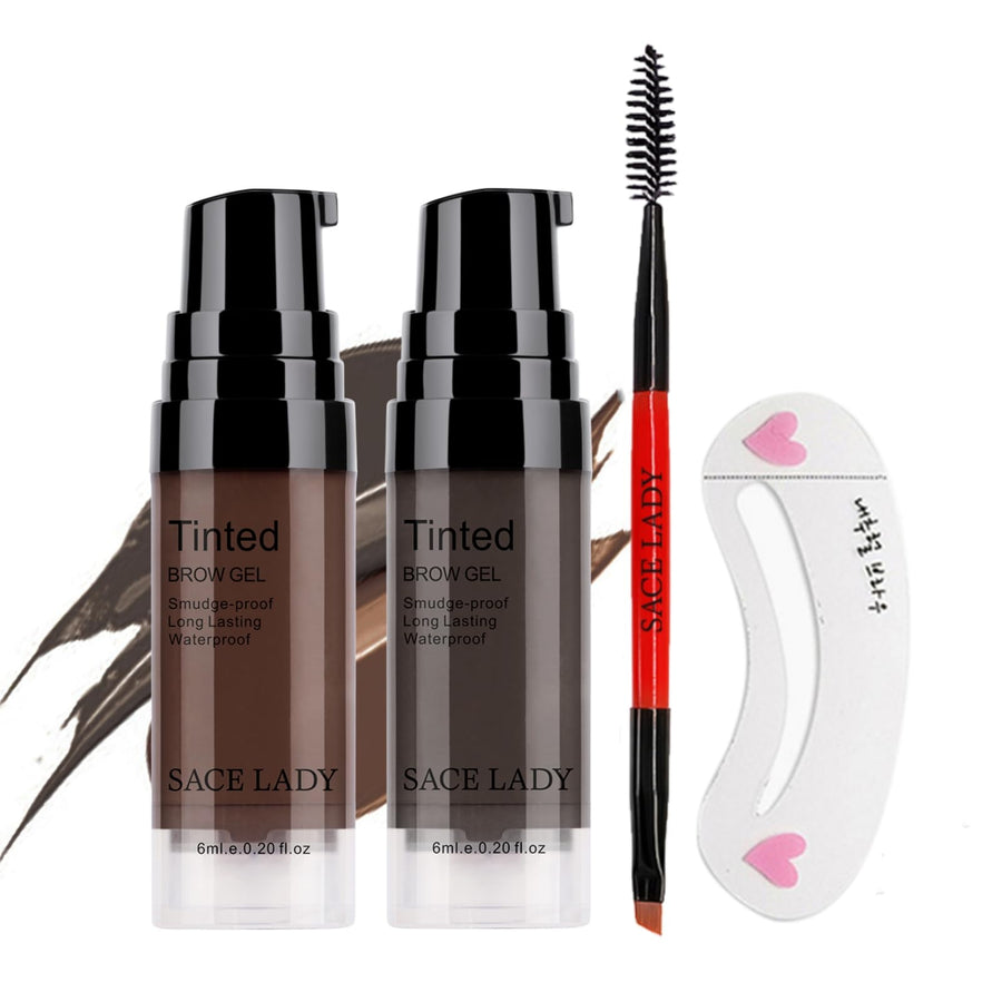 SACE LADY Eyebrow Gel Set And Brushes, 2 Colors, 2 Count