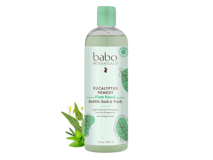 Babo Botanicals Eucalyptus Remedy 2-in-1 Bubble Bath And Wash, Eucalyptus Rosemary Peppermint