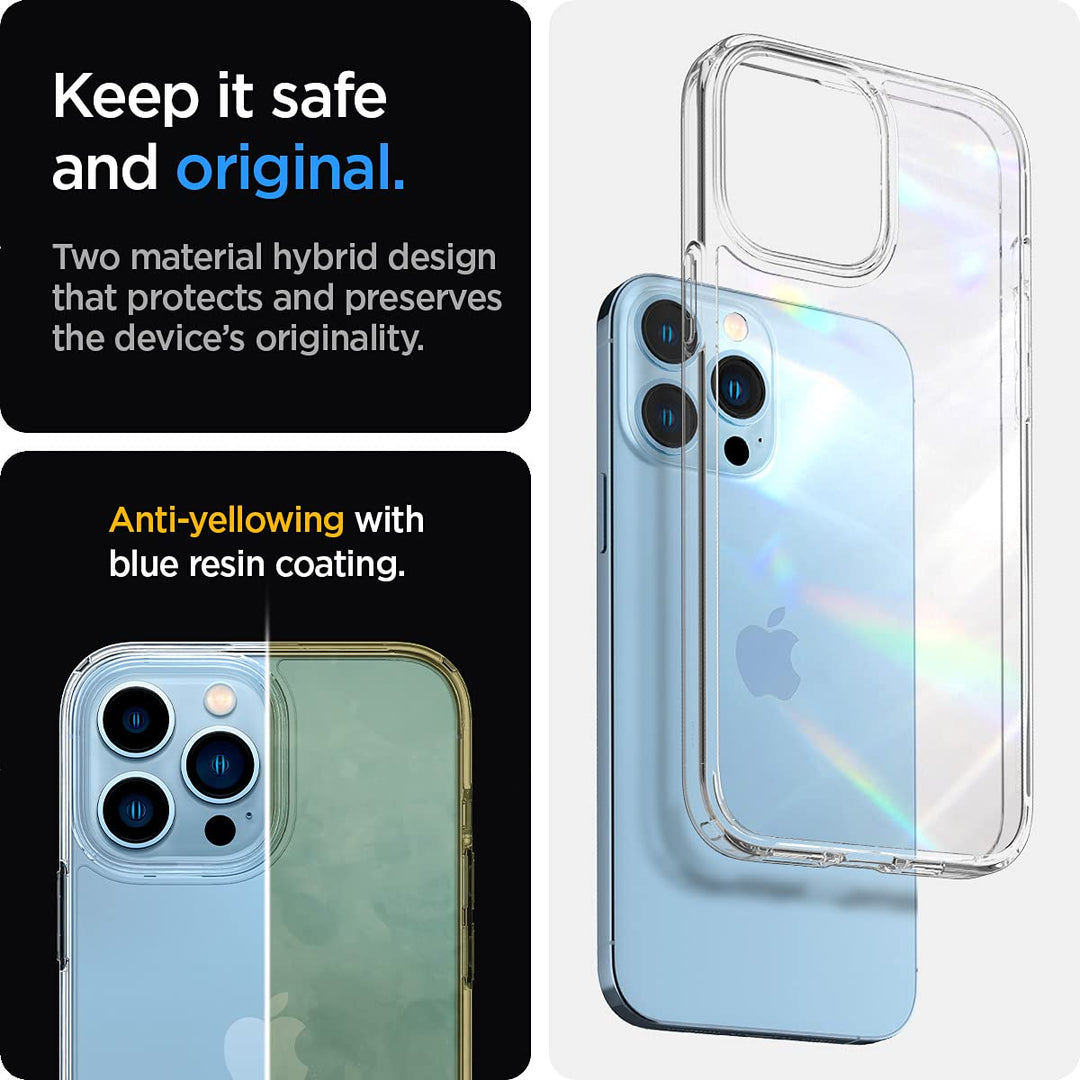 Spigen Ultra Hybrid Case, Crystal Clear, iPhone 13 Pro Max