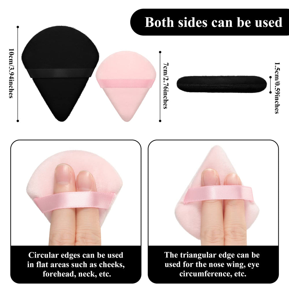 Maitys Triangle Powder Puff, Black, Pink, 12 Count