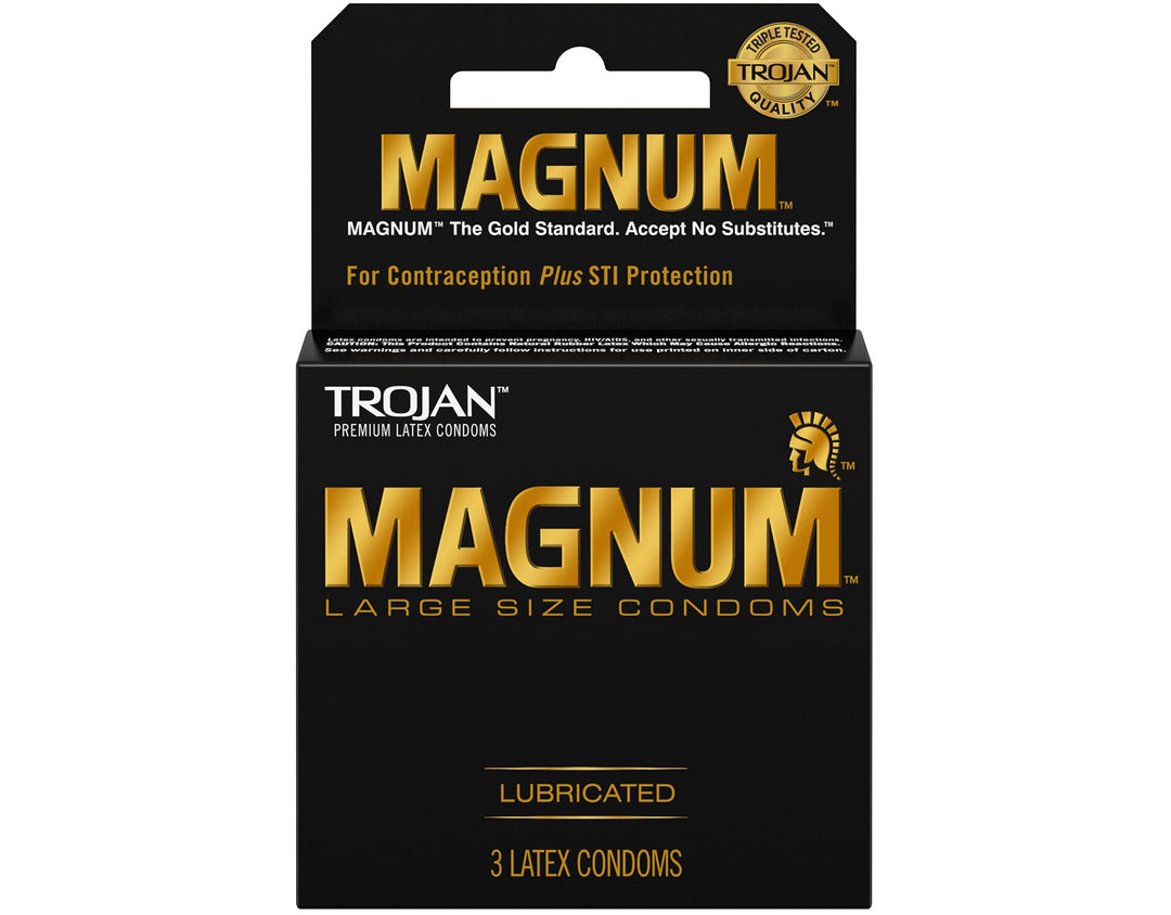 TROJAN Magnum Large Sized Lubricated Condoms, 3 Count