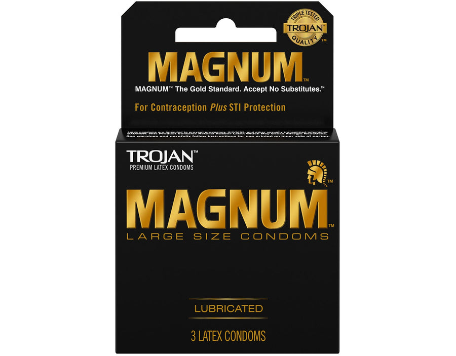 TROJAN Magnum Large Sized Lubricated Condoms, 3 Count