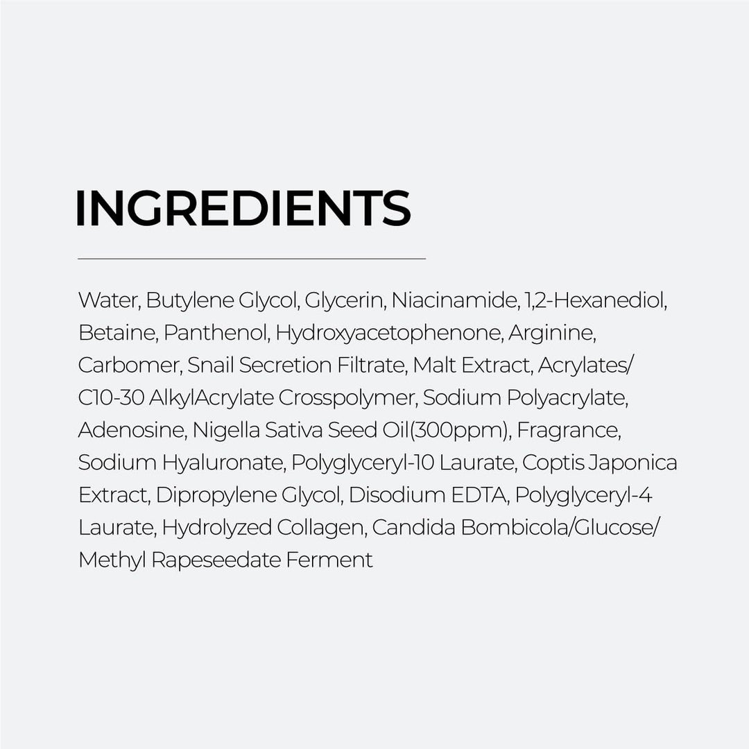 IZEZE Black Cumin NSC Bliss Essence, Snail Mucin Serum, 3.38 fl oz