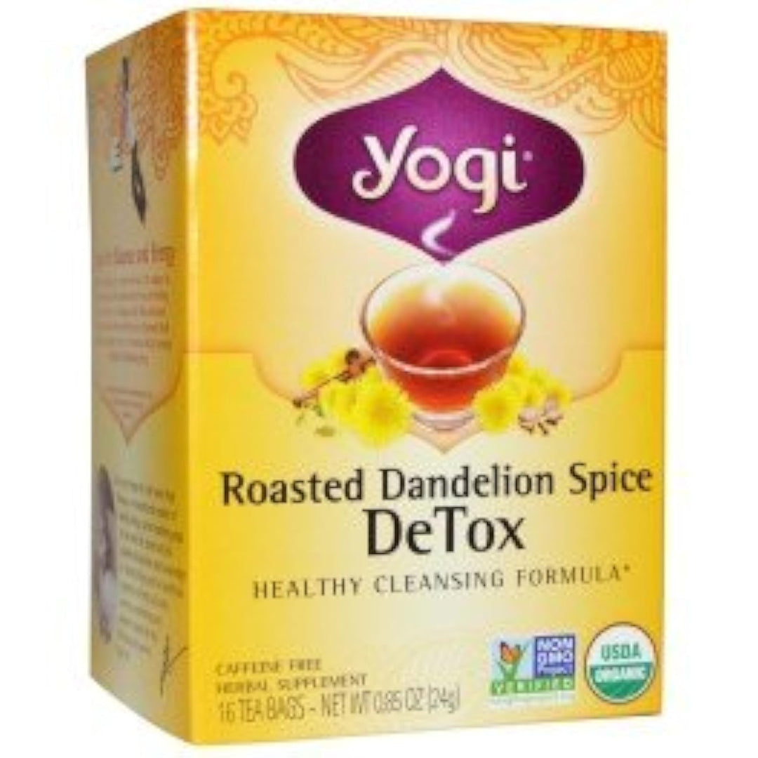 Yogi Tea, Roasted Dandelion Spice DeTox Tea, Caffeine Free, 6 Count, Pack of 6