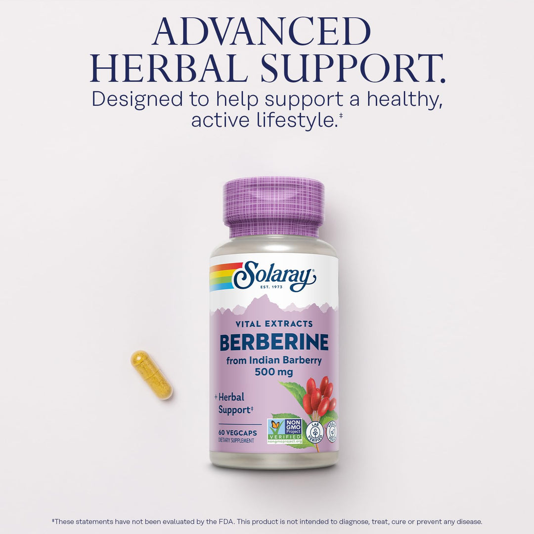 SOLARAY Berberine Extract, 500 mg, 60 Count