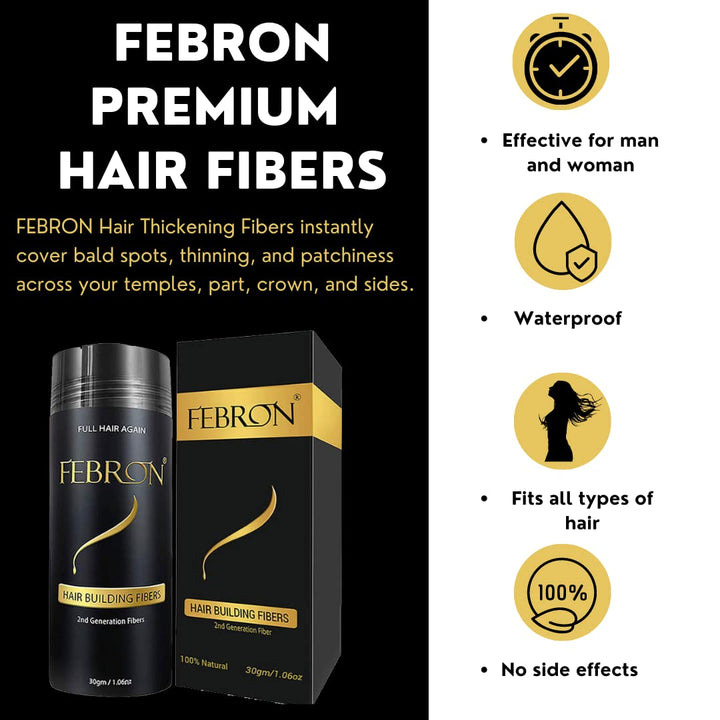 FEBRON Hair Fibers, Black, 30 g