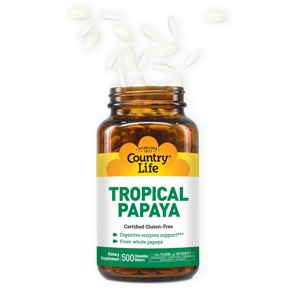 Country Life Natural Tropical Papaya Enzyme Chewable, 500 Count