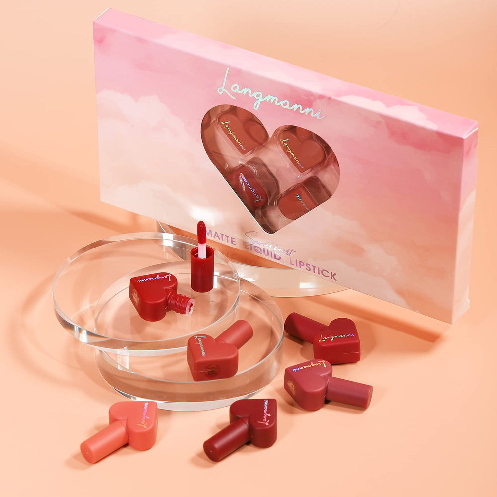 LANGMANNI Sweet Heart Velvet Matte Liquid Lipstick Set, 12 Count