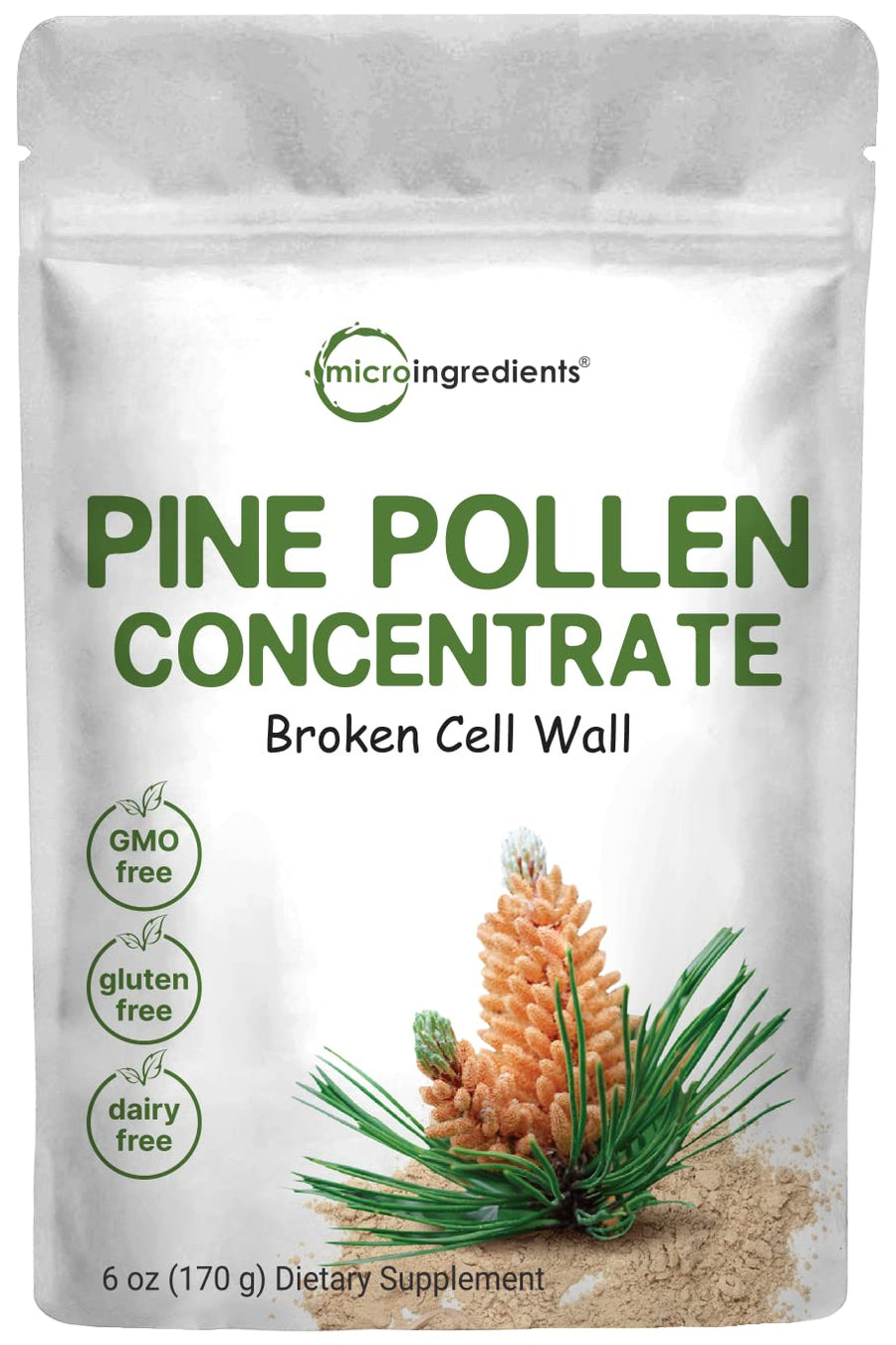 Micro Ingredients Pine Pollen Powder, Wild Harvested, 6 oz