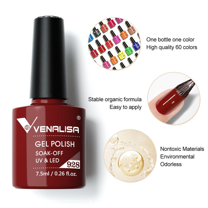 V Venalisa Gel Nail Polish Kit, VIP3 Set, 65 Count