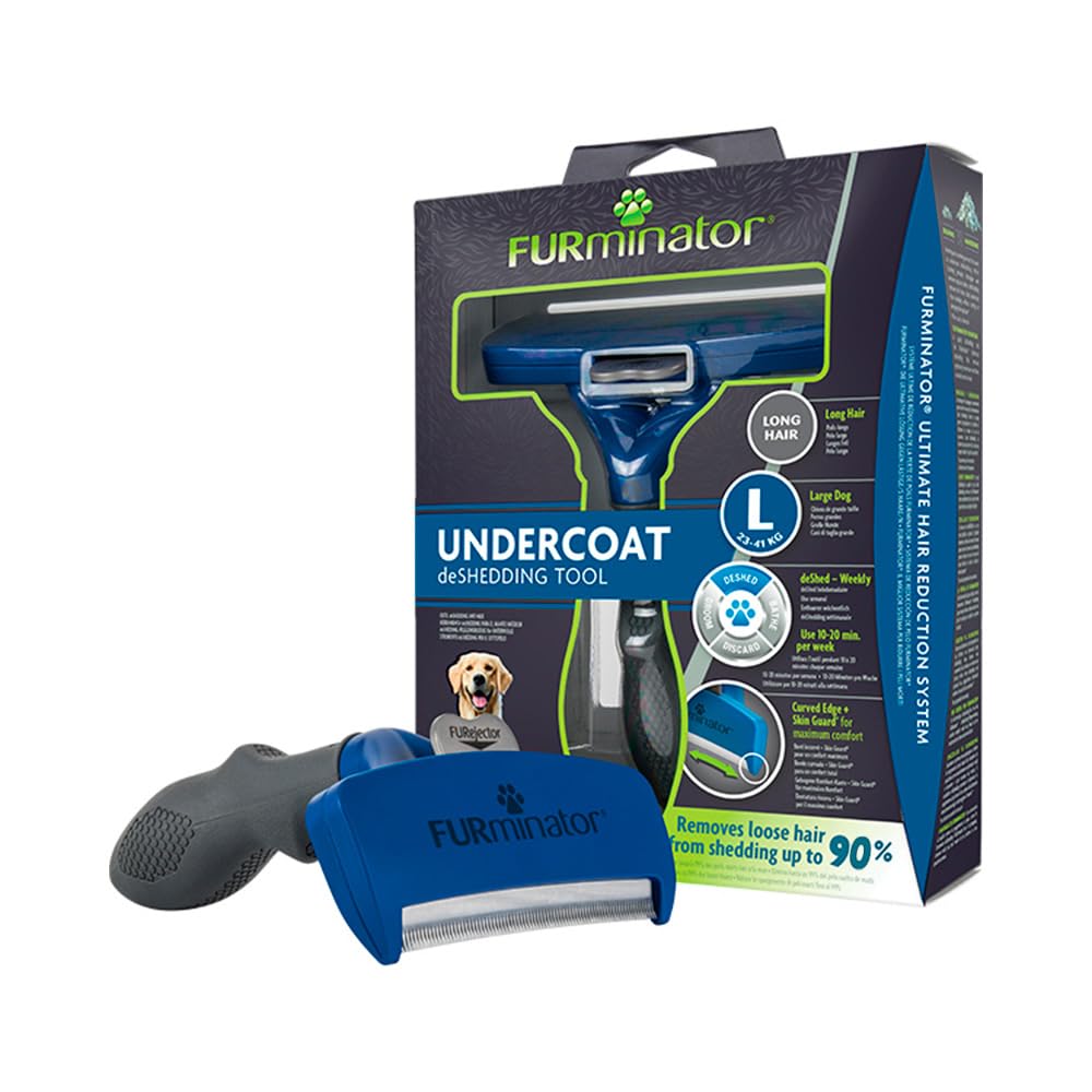 FURminator Dog Long Hair Deshedding Tool, Large