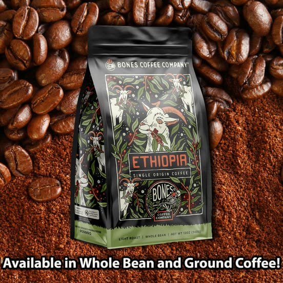 Bones Coffee Company Ethiopia Ground Coffee, 12 oz