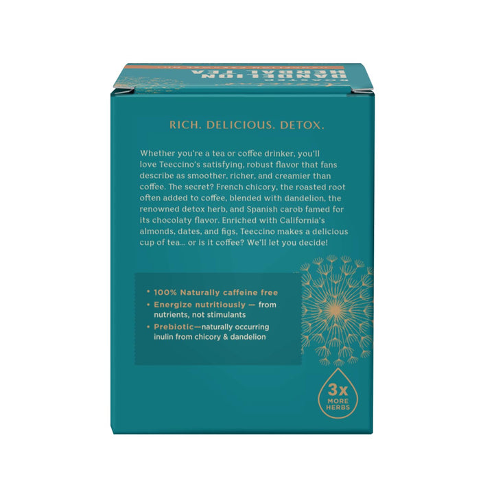 Teeccino Dandelion Caramel Nut Herbal Tea, 10 Count