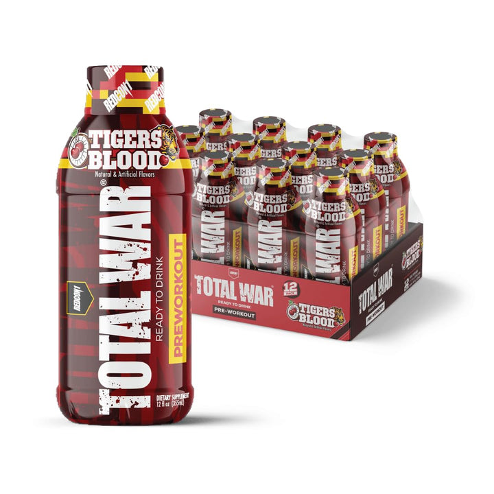 REDCON1 Total War Ready to Drink Preworkout, Sour Gummy Bear, 350 mg, 12 Count