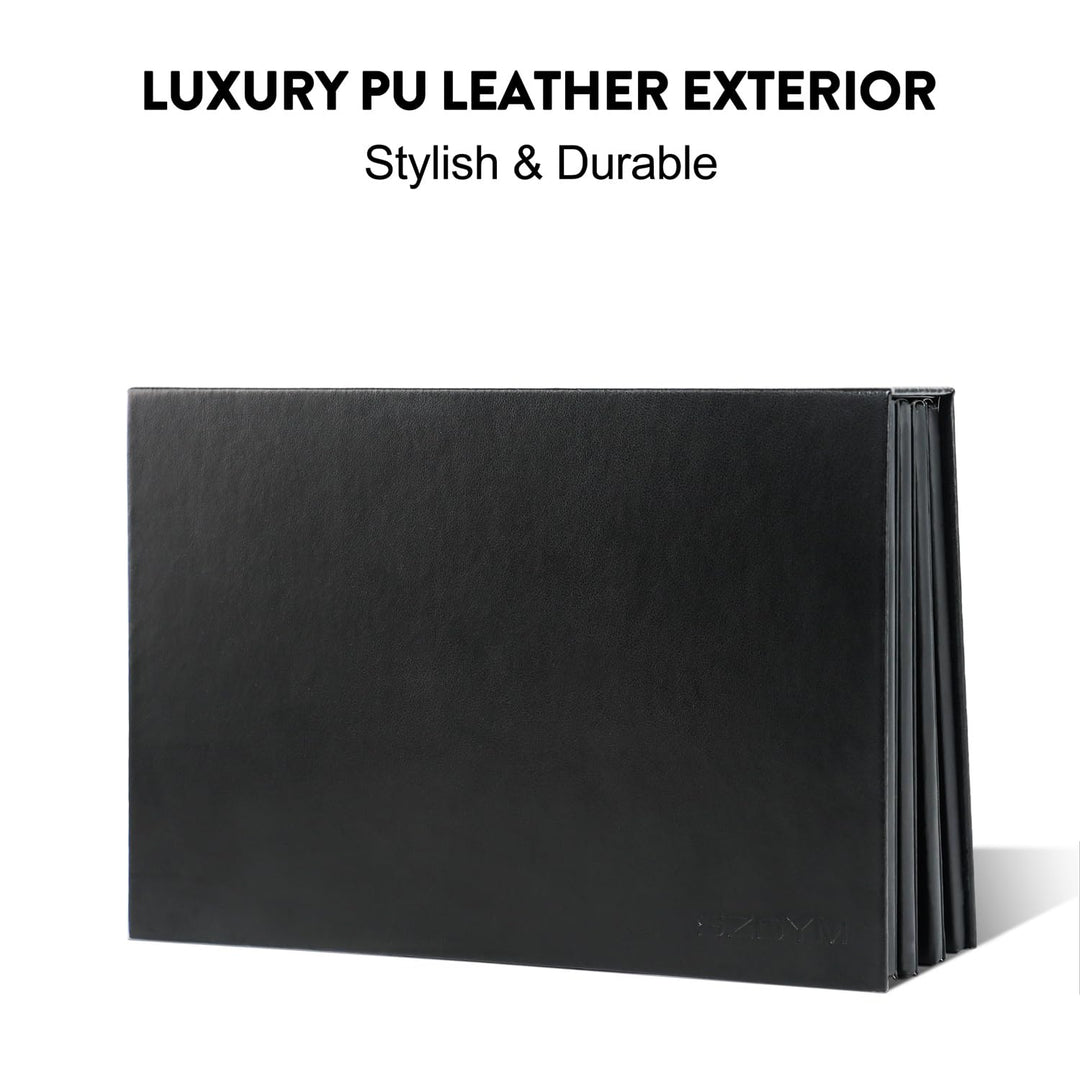 SZDYM Empty Magnetic Palette Book, Black PU Leather, 4 Layers