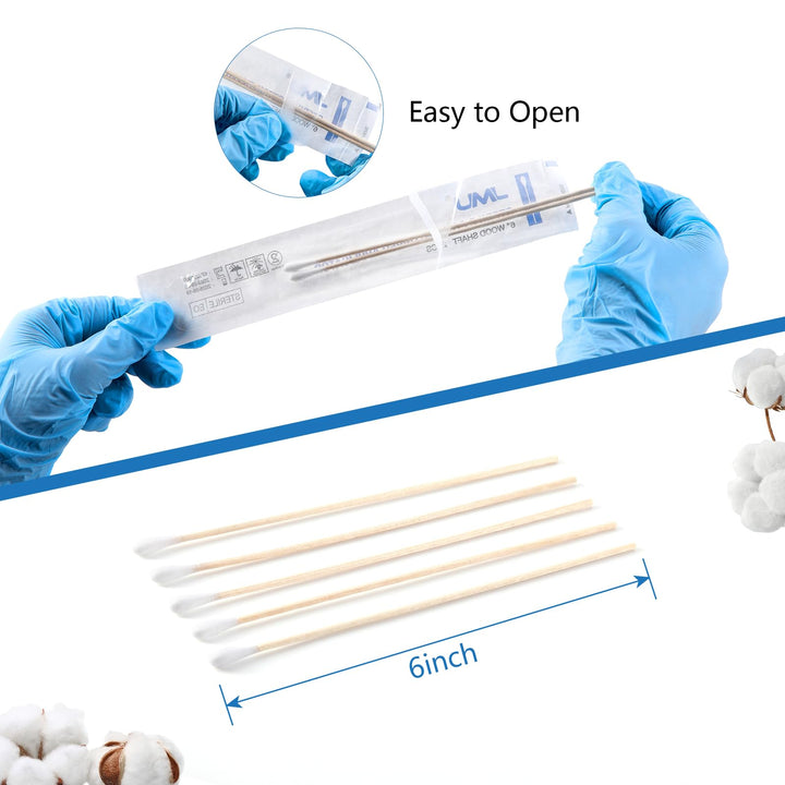 JMU Cotton Tipped Applicators, 6 in, 200 Count