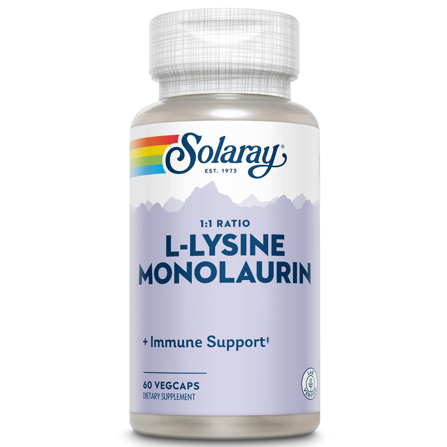 SOLARAY L-Lysine Monolaurin 1:1 Ratio, 60 Count