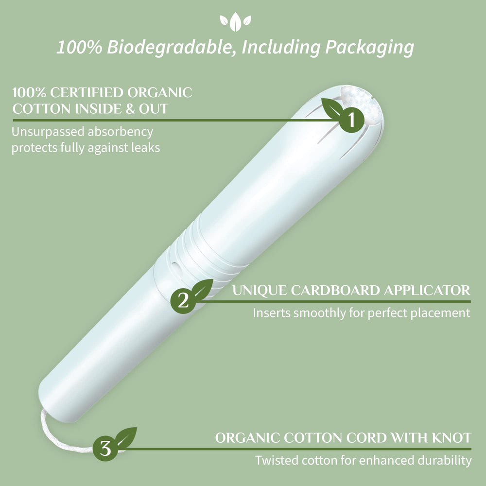 Organ(y)c Cotton Tampons With Applicator, Regular, 16 Count