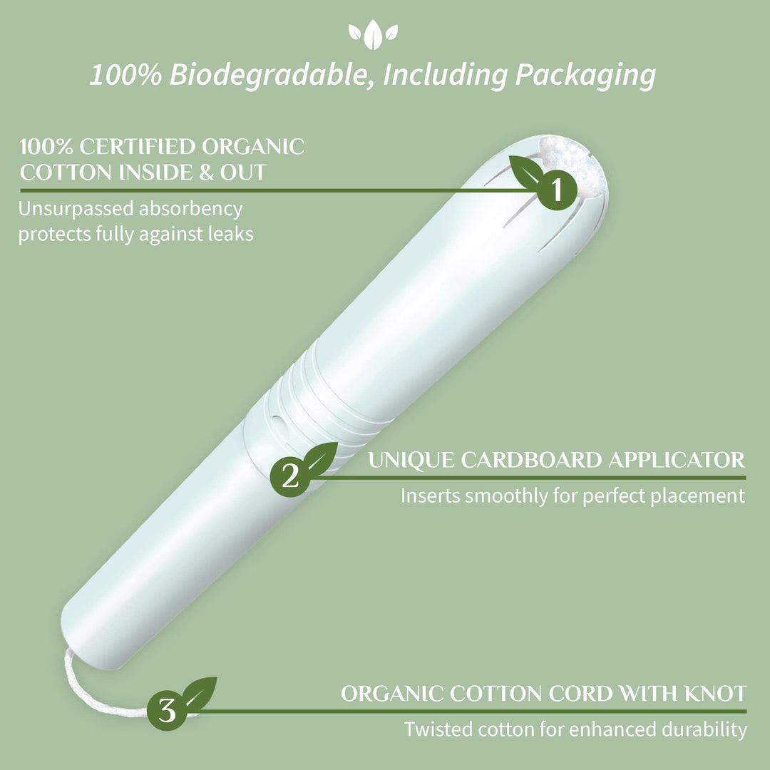 Organ(y)c Cotton Tampons With Applicator, Regular, 16 Count