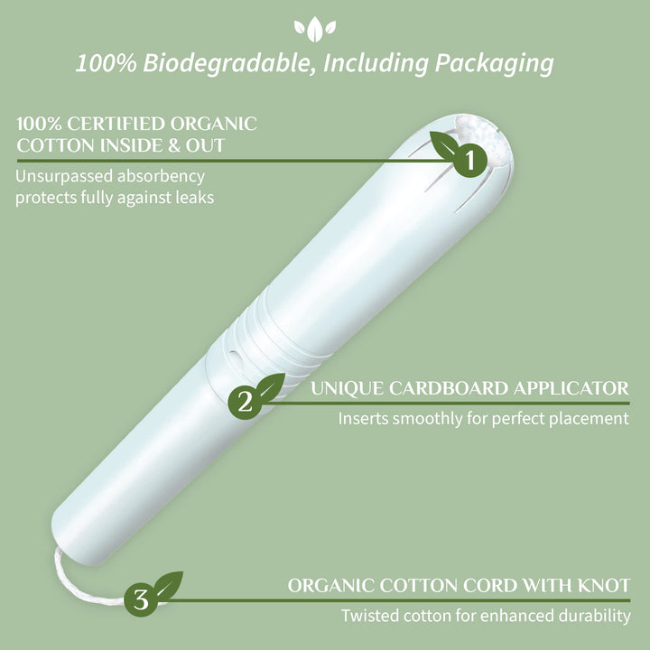 Organ(y)c Cotton Tampons With Applicator, Regular, 16 Count
