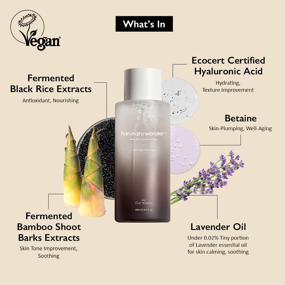HARUHARU WONDER Black Rice Hyaluronic Toner, 300 ml