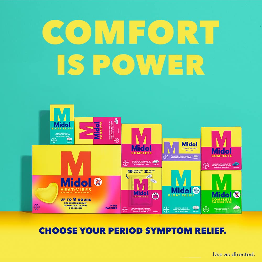 Midol Bloat Relief Caplets, 60 Count