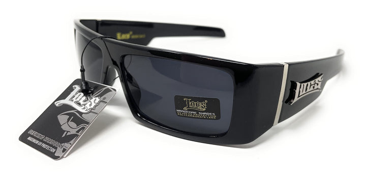 Locs Hard Core Cholo Gangster Square Rectangular Mad Dog Sunglasses, Black