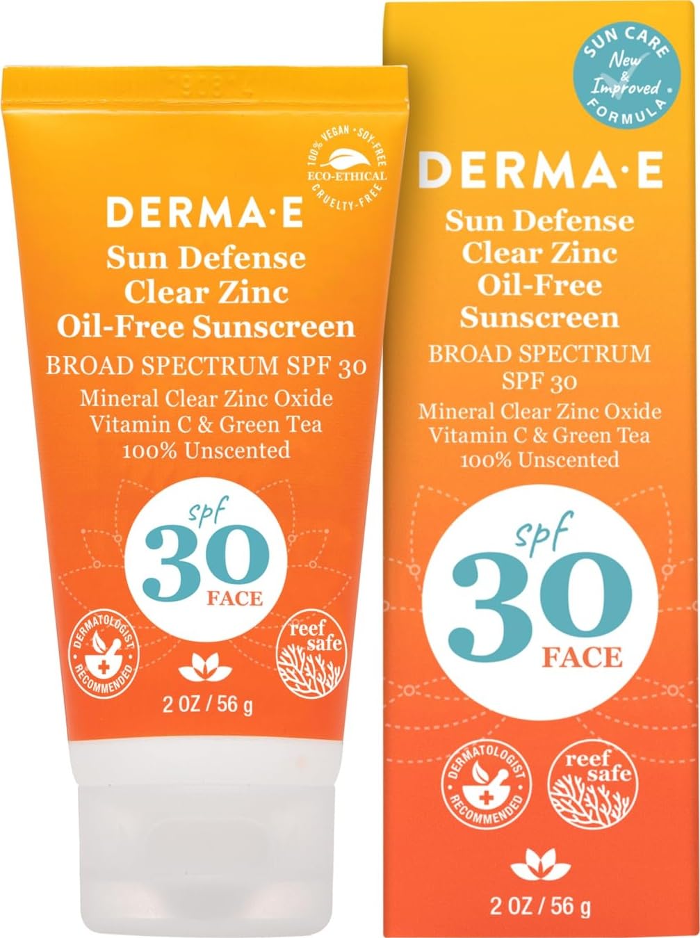 Derma E Sun Defense Mineral Oil-Free Face SPF 30 Sunscreen, 56 g