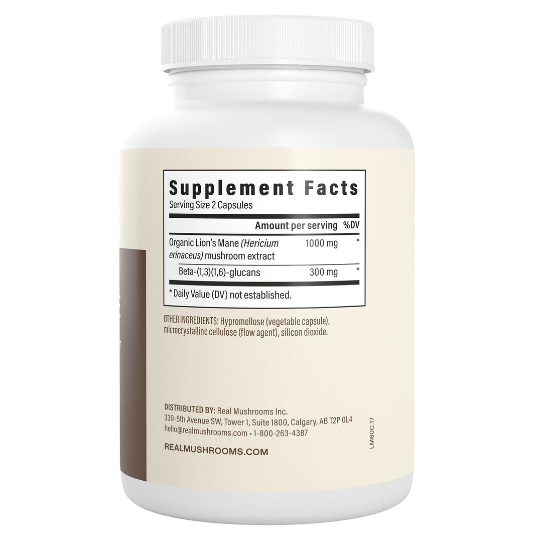 Visit the Real Mushrooms Store Lion's Mane Cognition Capsules, 120 Count