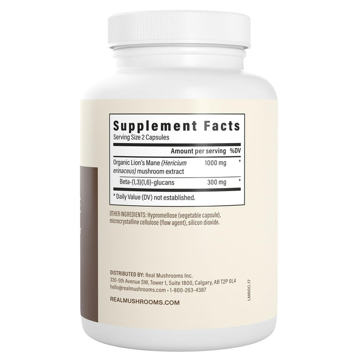 Visit the Real Mushrooms Store Lion's Mane Cognition Capsules, 120 Count