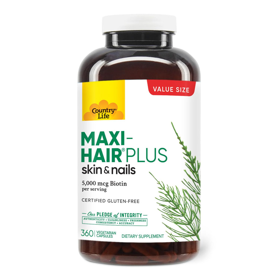 Country Life Maxi-Hair Plus, 5000 mcg, 360 Count