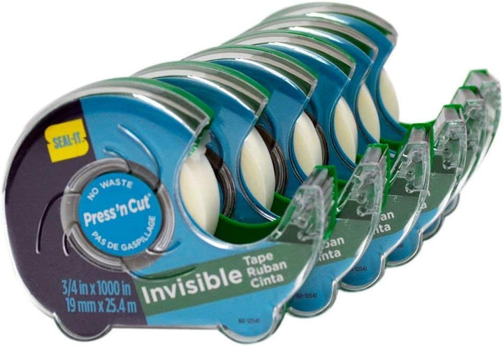Seal-It Invisible Stationery Tape, 3/4 in x 1000 in, 6 Count