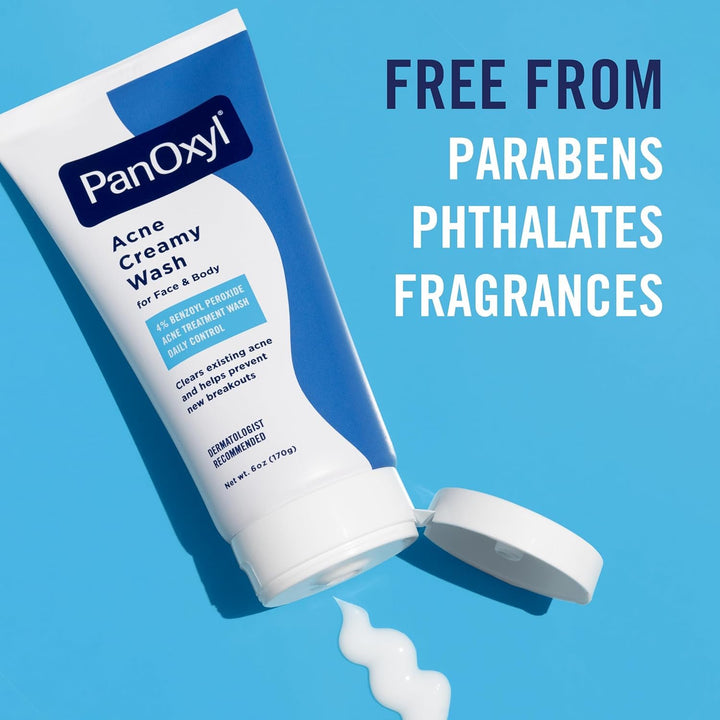 PanOxyl Acne Creamy Wash, 4 Percent Benzoyl Peroxide, 6 oz