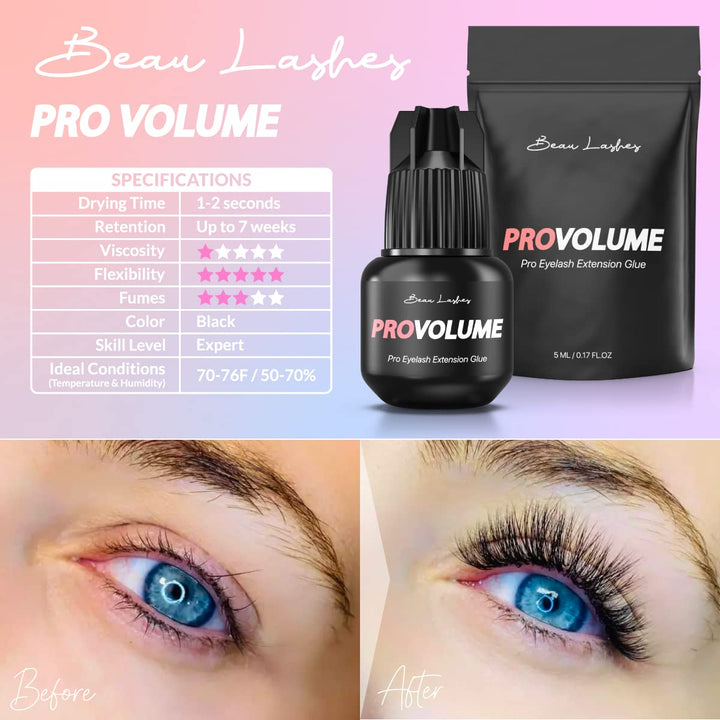 BEAU LASHES Eyelash Extension Glue, Black, 5 ml