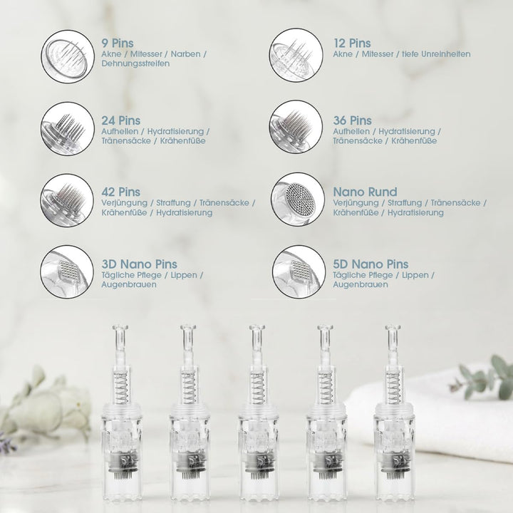 P-Beauty Cosmetic Accessories Dermapen M1 Needle Cartridges, 12 Pins, 20 Count