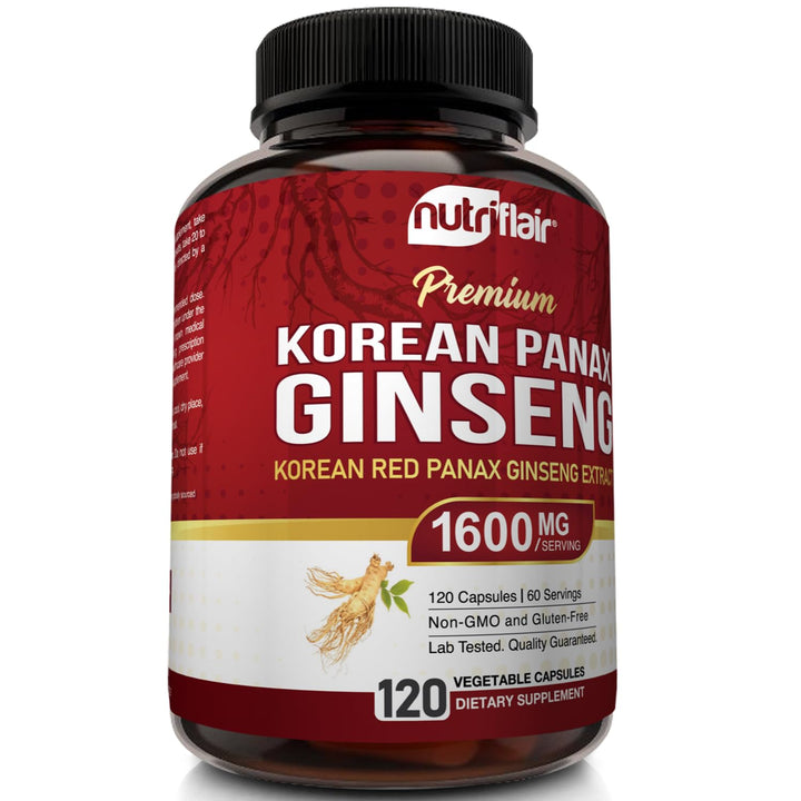 NutriFlair Korean Red Panax Ginseng, 1600 mg, 120 Count