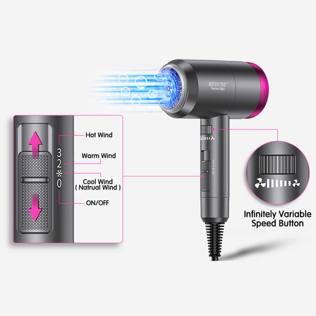 REBUNE 3 in 1 Hair Dryer Far Infrared Thermo Protect Hair Styler