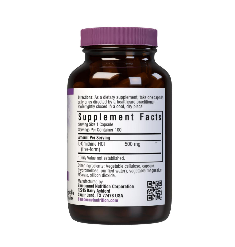 Bluebonnet L-Ornithine, 500 mg, 100 Count