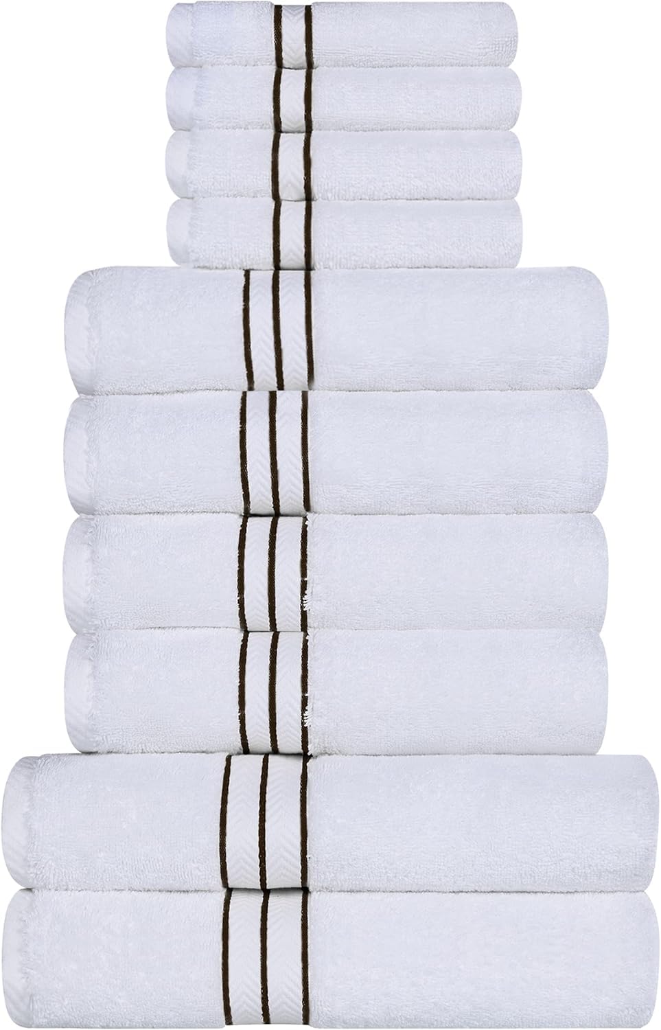 Superior Turkish Cotton Towel Set, Black, 10 Count