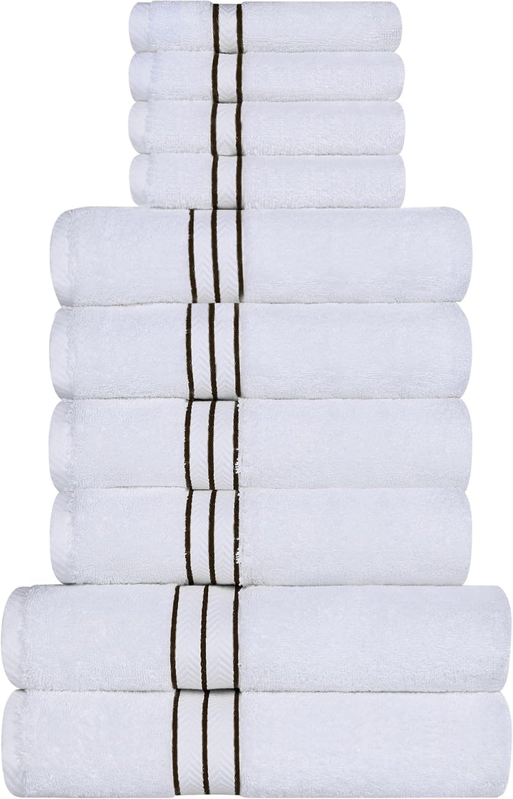 Superior Turkish Cotton Towel Set, Black, 10 Count