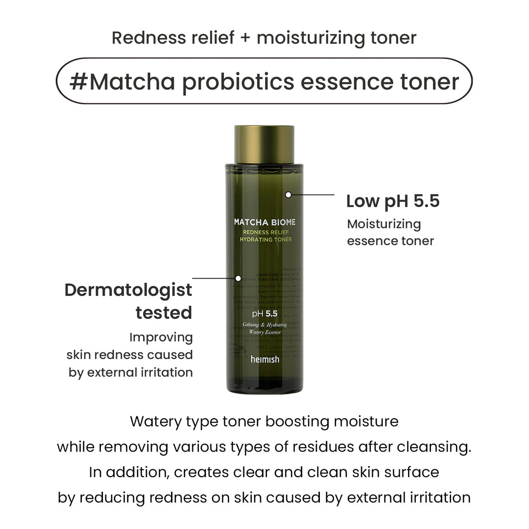 HEIMISH Matcha Biome Redness Relief Hydrating Toner, 5.1 fl oz