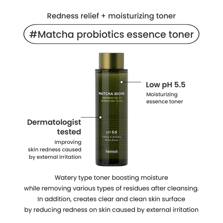 HEIMISH Matcha Biome Redness Relief Hydrating Toner, 5.1 fl oz