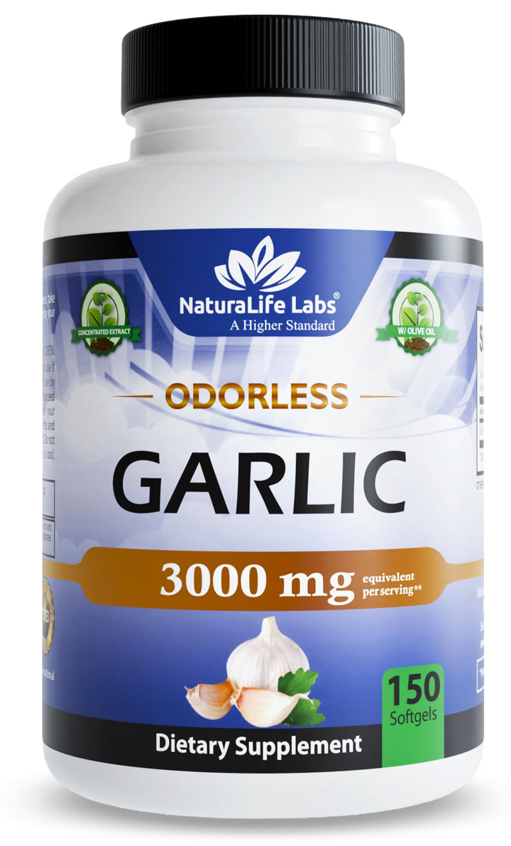 NaturaLife Labs Odorless Garlic Extract Softgels, 150 Count