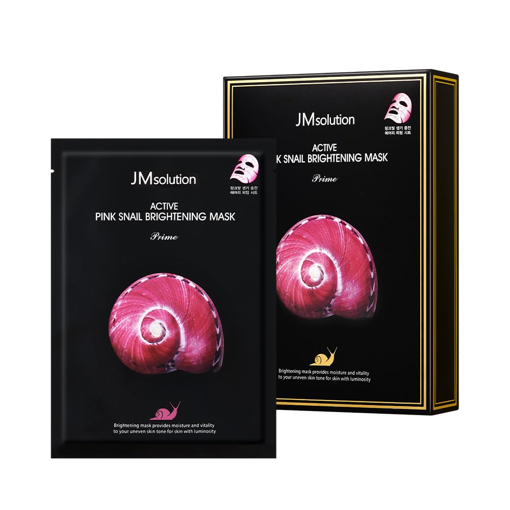 JMsolution Active Snail Brightening Pink Face Mask, 10 Count