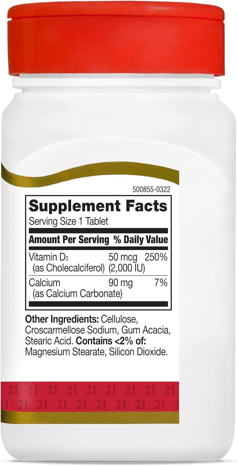 21st Century Vitamin D3 Tablets, 2000 IU, 110 Count