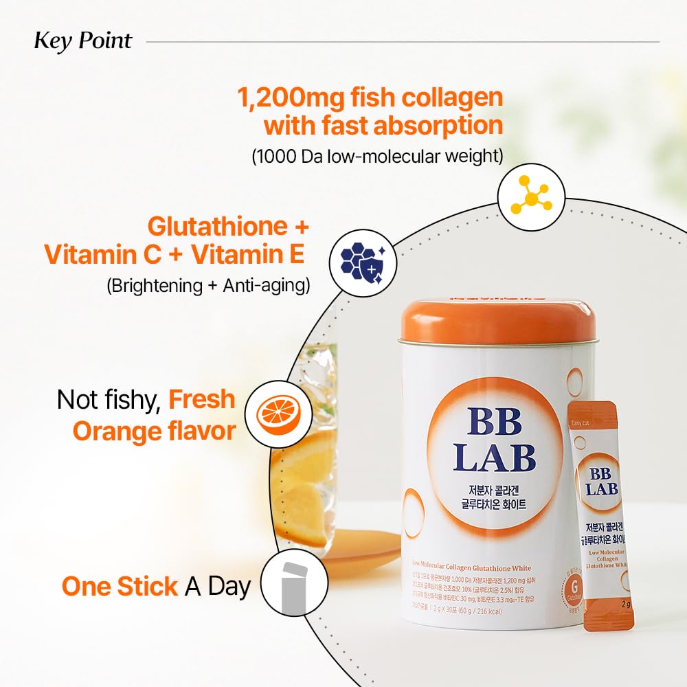 BB LAB Collagen Glutathione White Stick Supplement, Orange Flavor