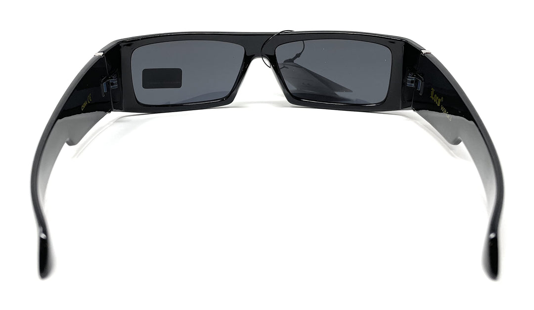 Locs Hard Core Cholo Gangster Square Rectangular Mad Dog Sunglasses, Black
