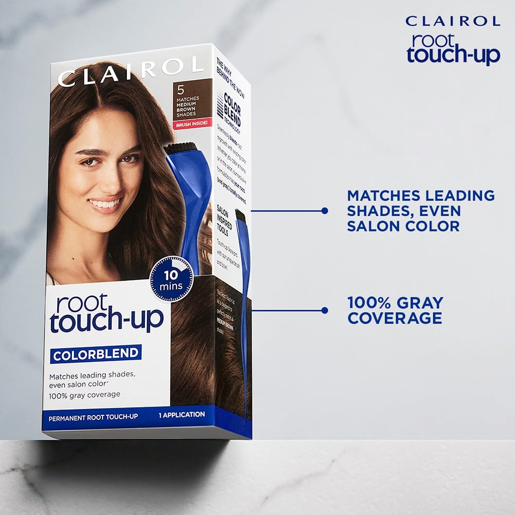 Clairol Nice n Easy Root Touch-Up Permanent Color, Medium Brown, 1 Count