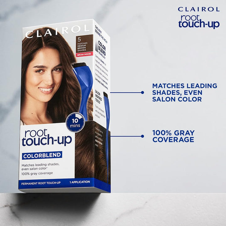 Clairol Nice n Easy Root Touch-Up Permanent Color, Medium Brown, 1 Count