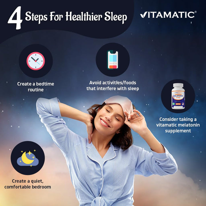 Vitamatic Melatonin 20 mg Tablets, Natural Berry Flavor, 120 Count
